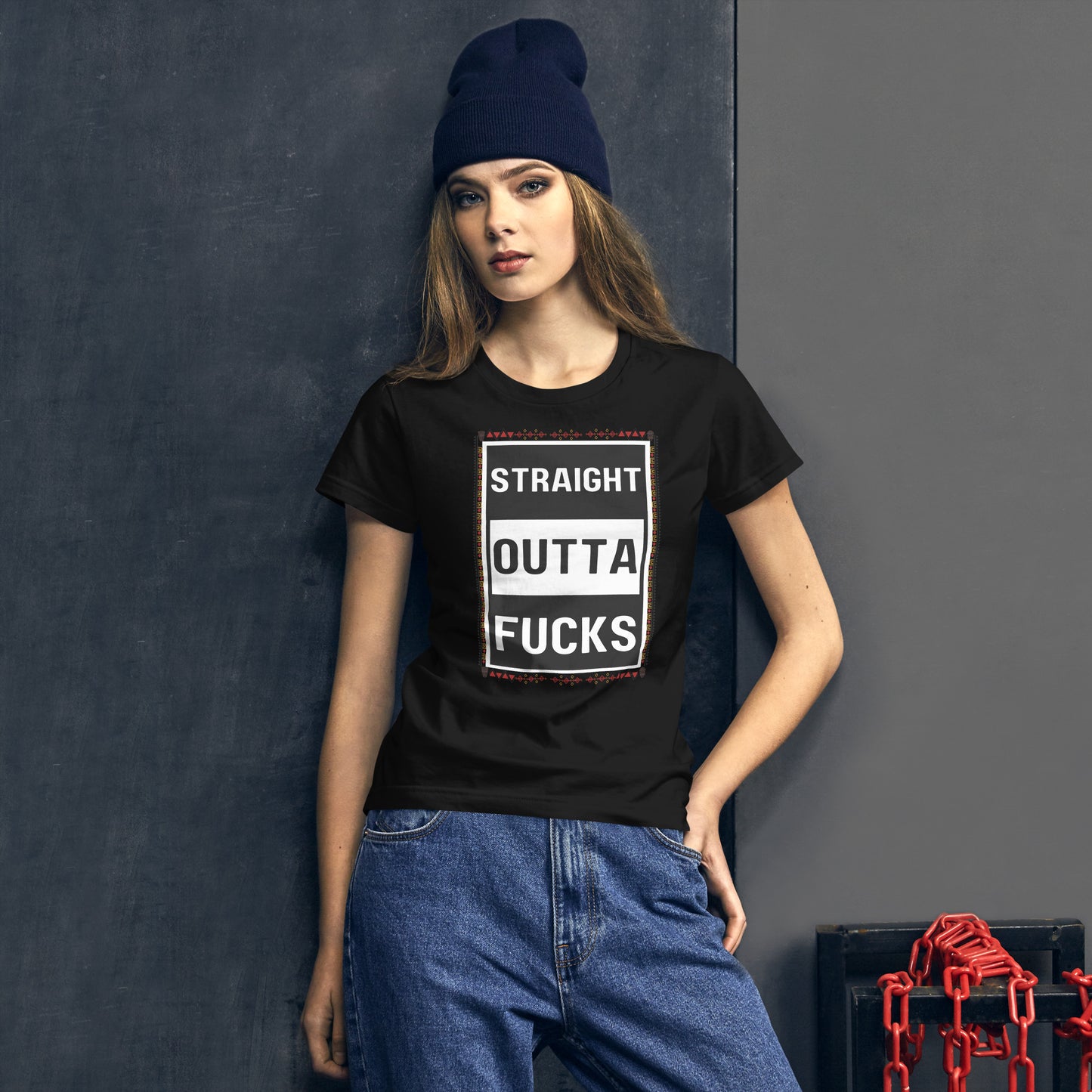 Amari Straight Outta Fucks Women's Cotton Short Sleeve T-Shirt