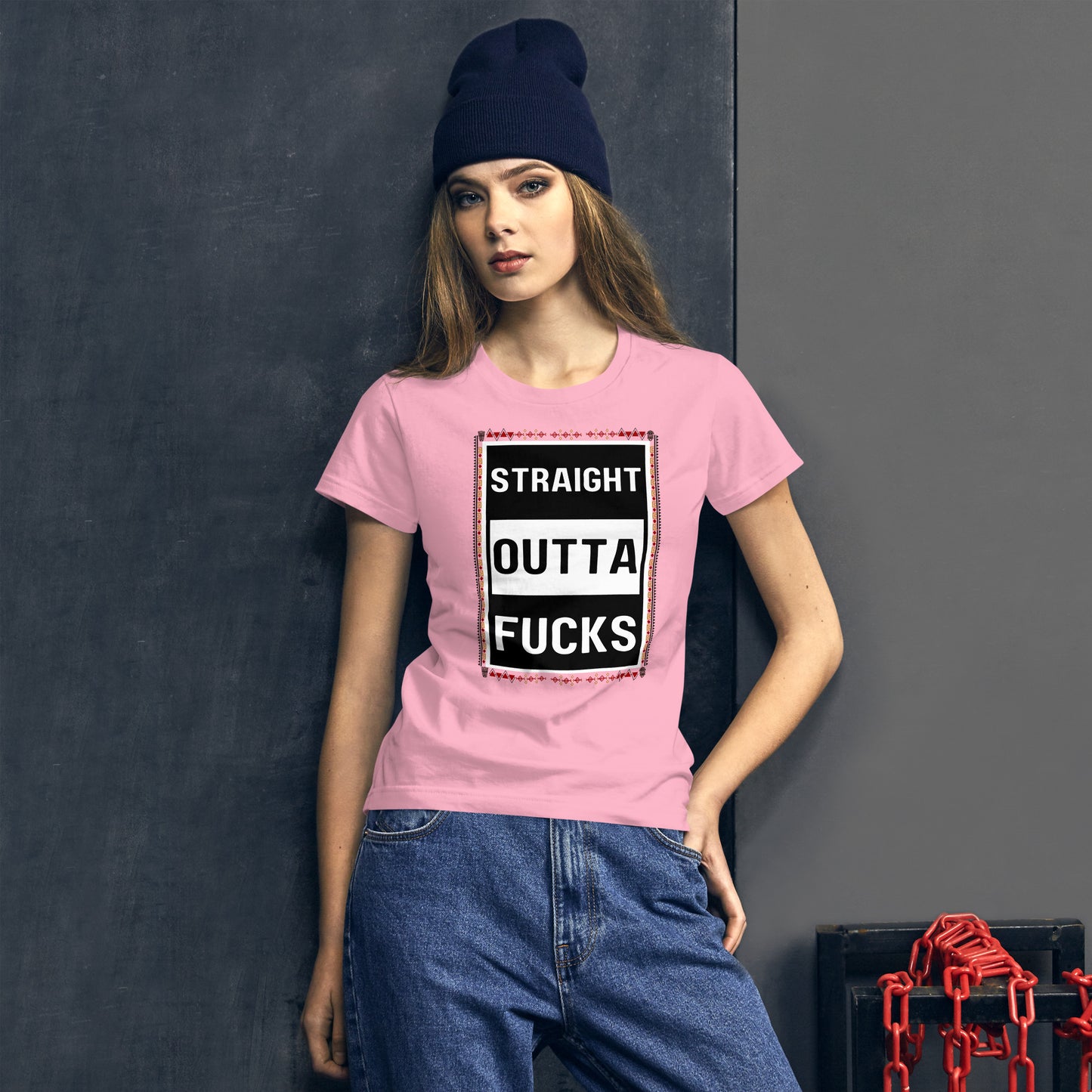 Amari Straight Outta Fucks Women's Cotton Short Sleeve T-Shirt