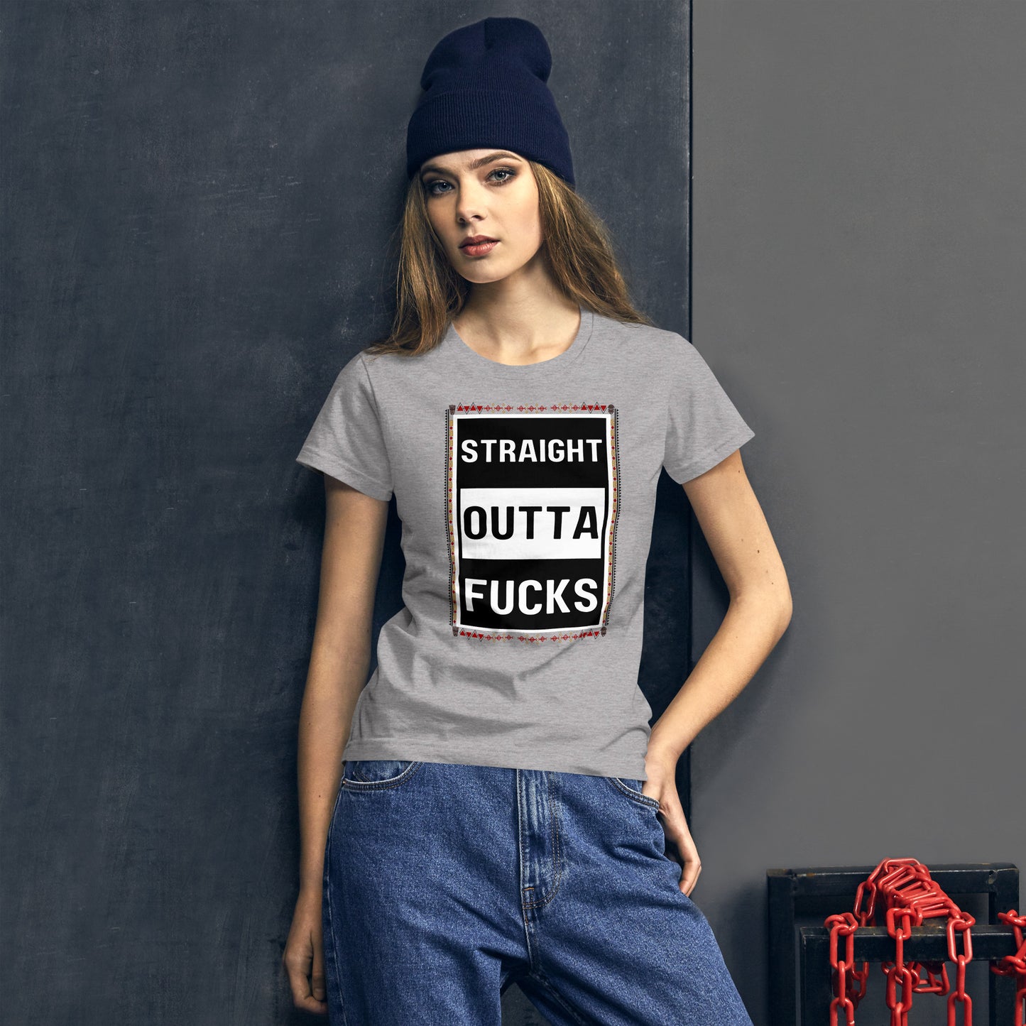 Amari Straight Outta Fucks Women's Cotton Short Sleeve T-Shirt